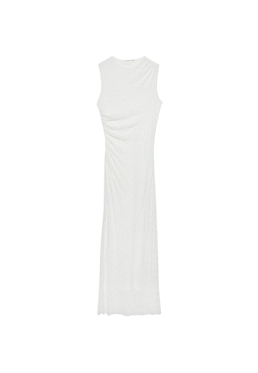 Lace-trimmed midi dress