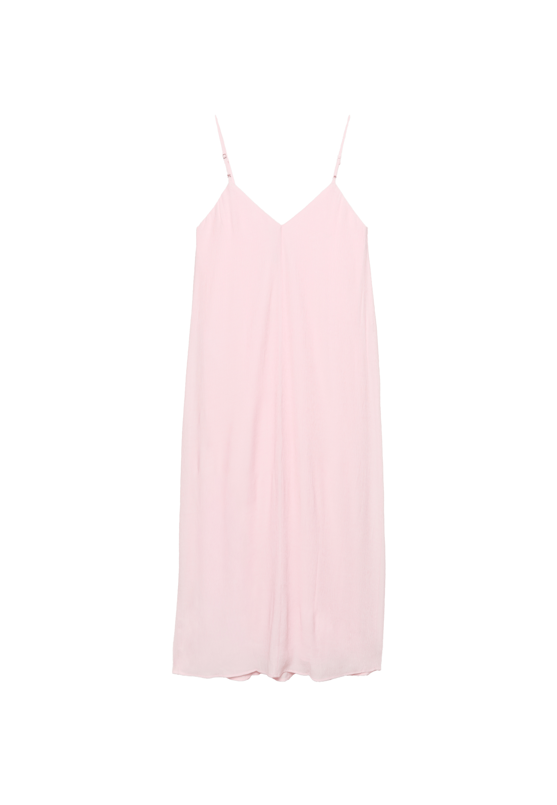 Textured strappy midi dress — Dusty rose