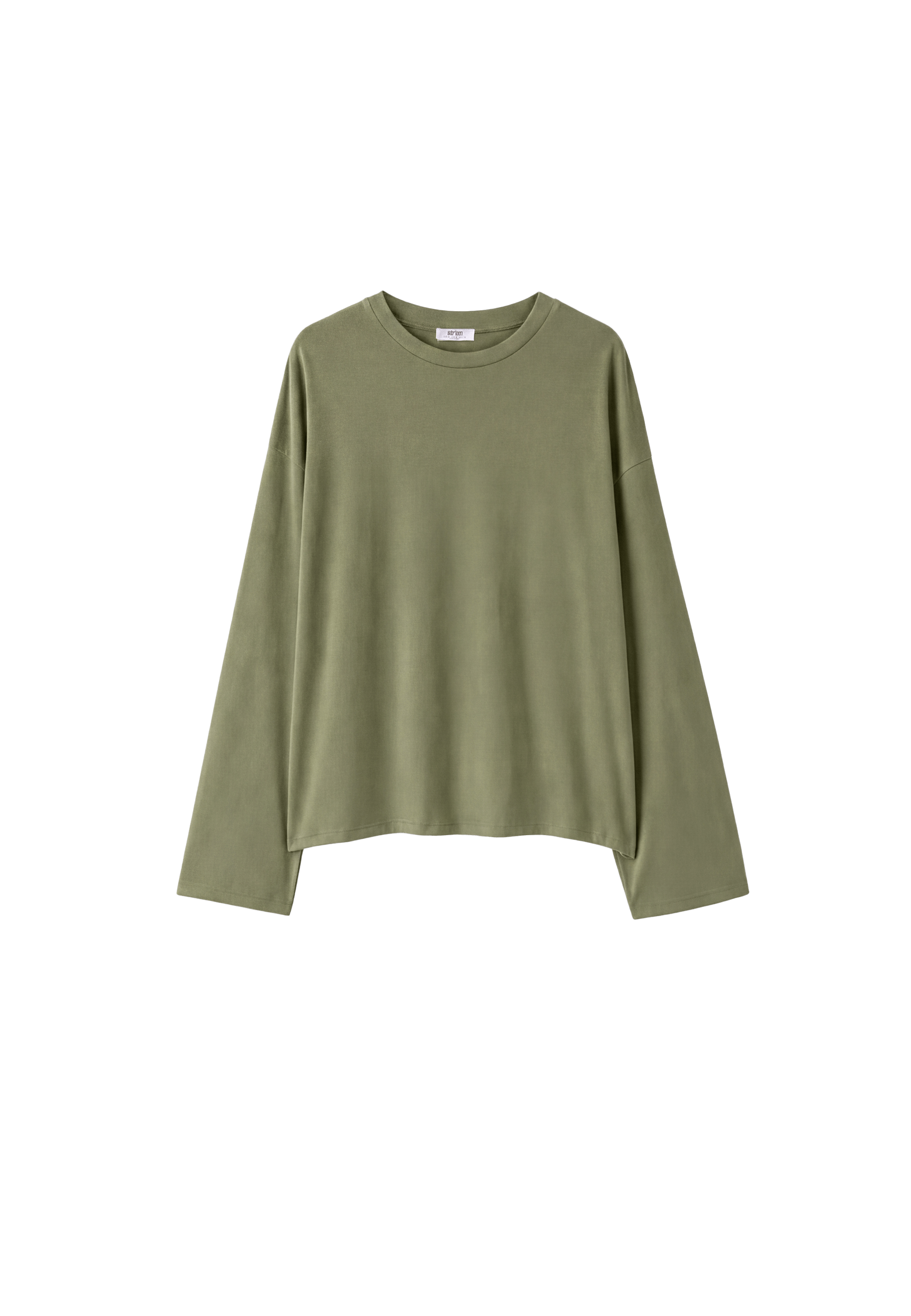 Boxy long sleeve T-shirt — Khaki