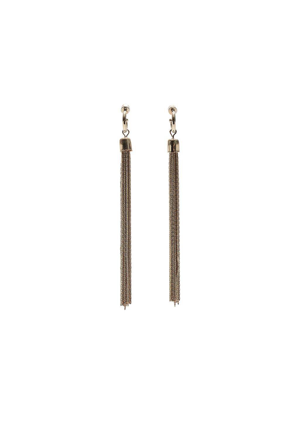 Metal pompom dangle earrings