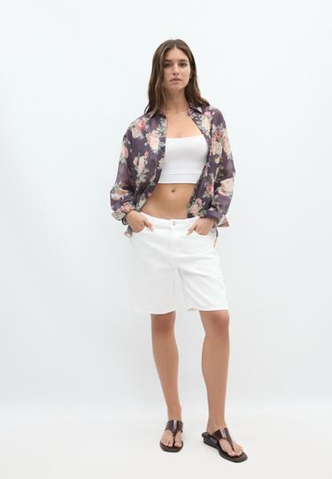 Floral print flowing shirt — Purple 2