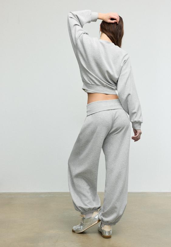 balon jogger pantolon katlamal bel yumusak doku