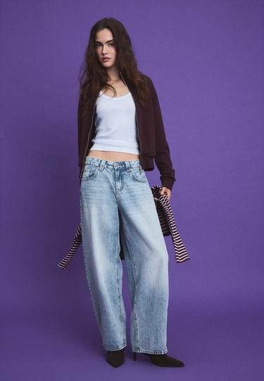 B09 Cropped high-neck zip-up sweatshirt — Dark purple 2