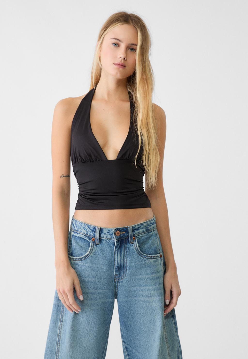 V-neck halter top