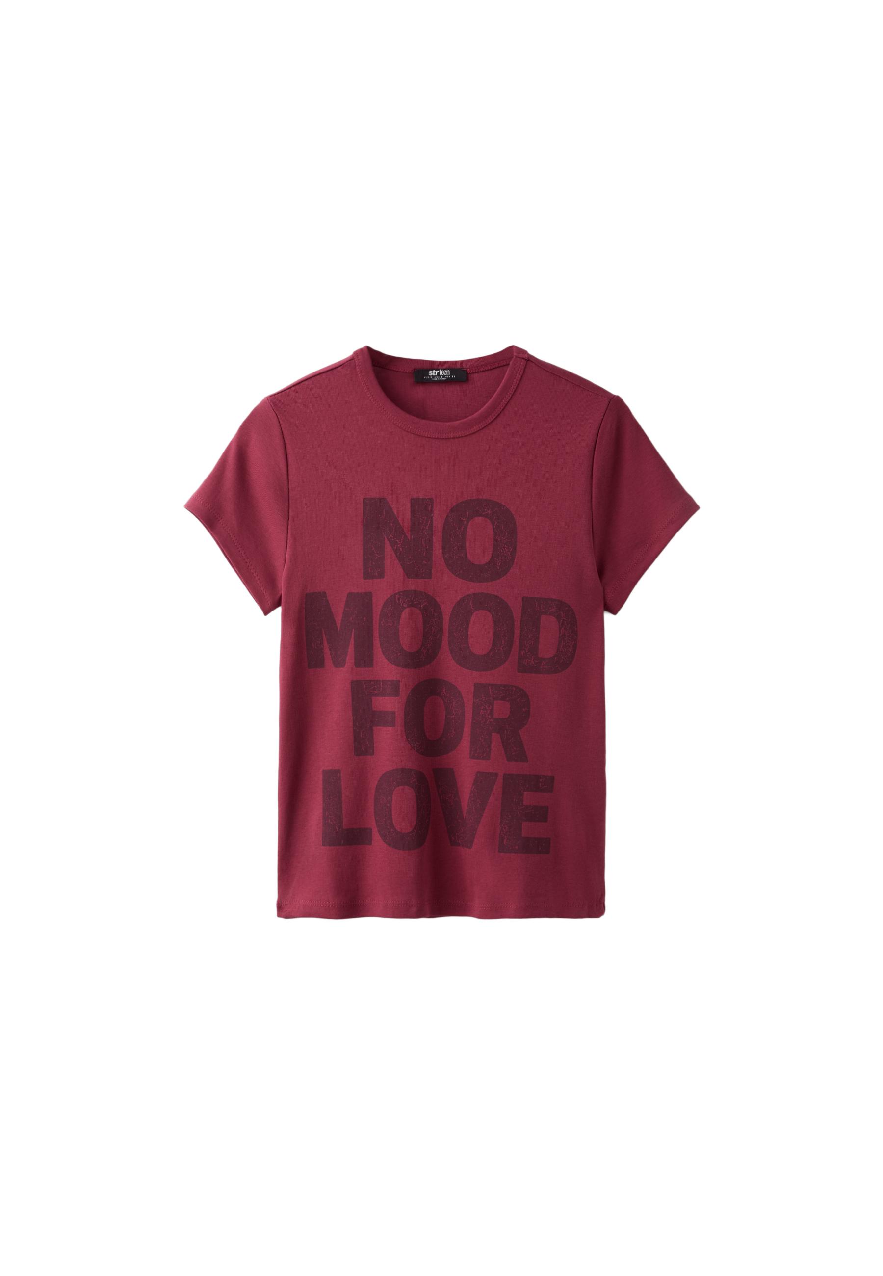 Printed short sleeve T-shirt — Dark red