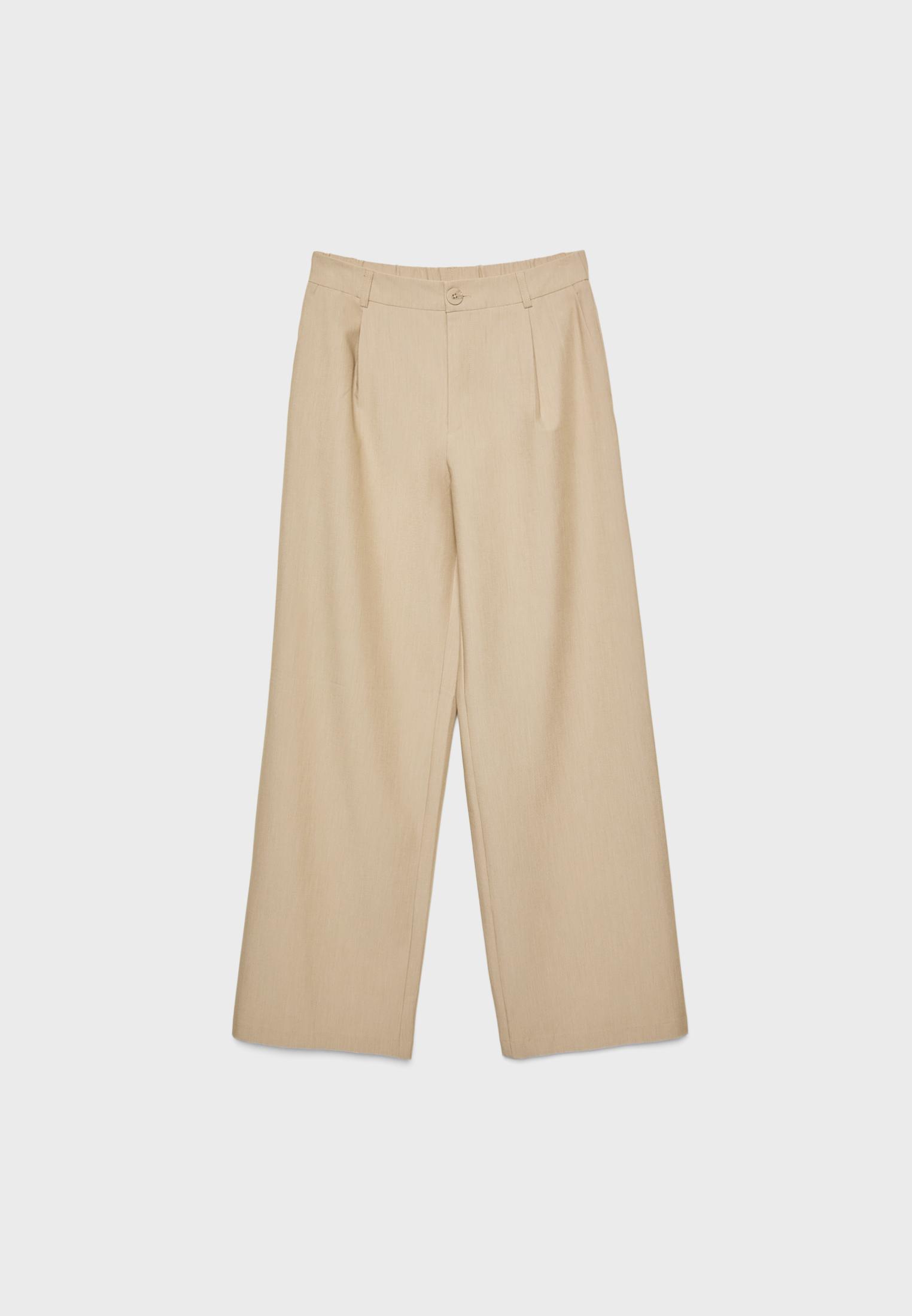 Flowing straight-leg smart trousers with belt - Women's