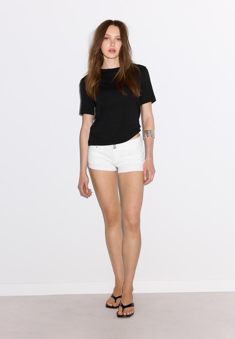 Stradivarius Μπλούζα Basic Regular Fit Heavy Weight Μαύρο Xs