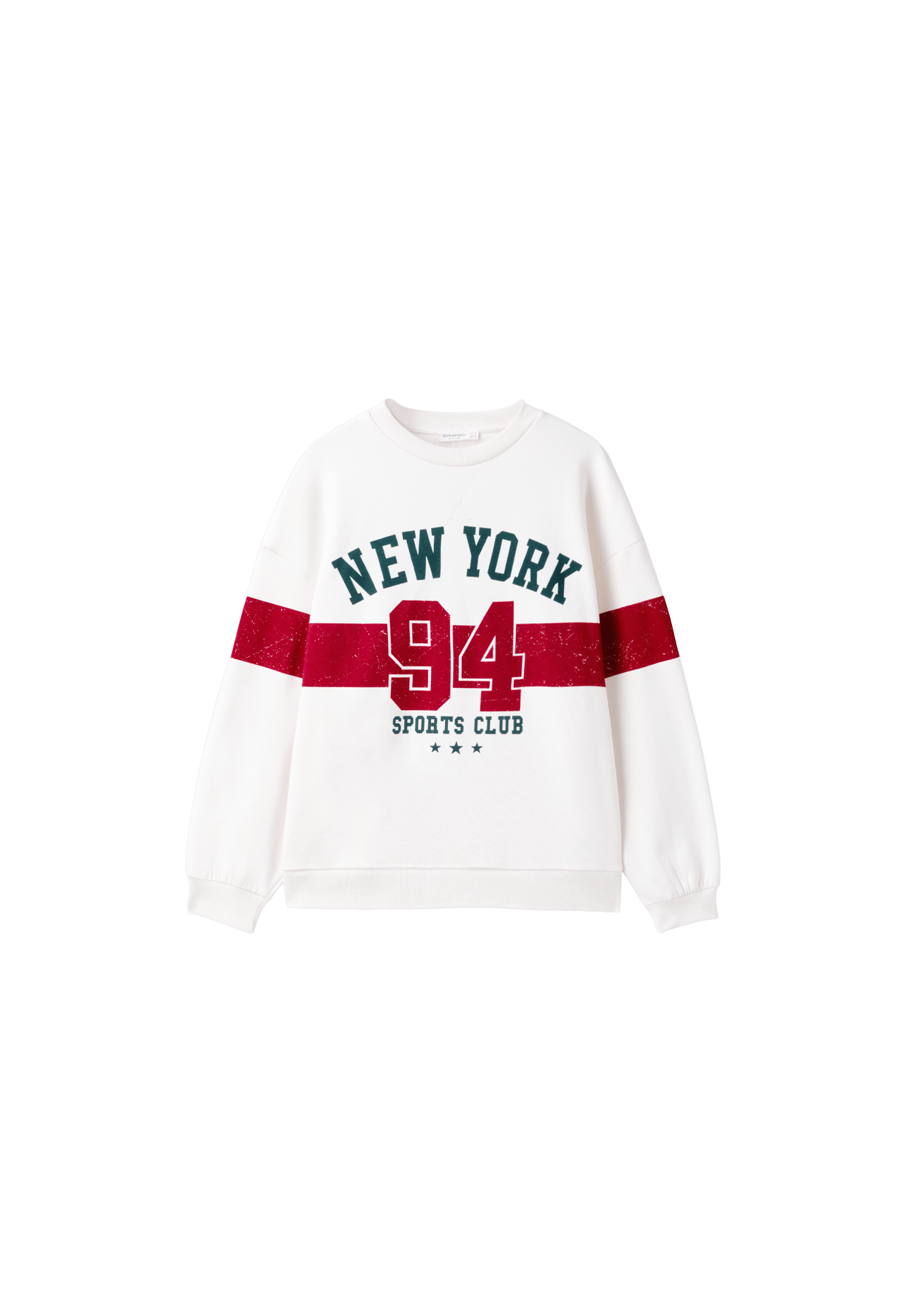 Cotton blend placement print regular sweatshirt — Red