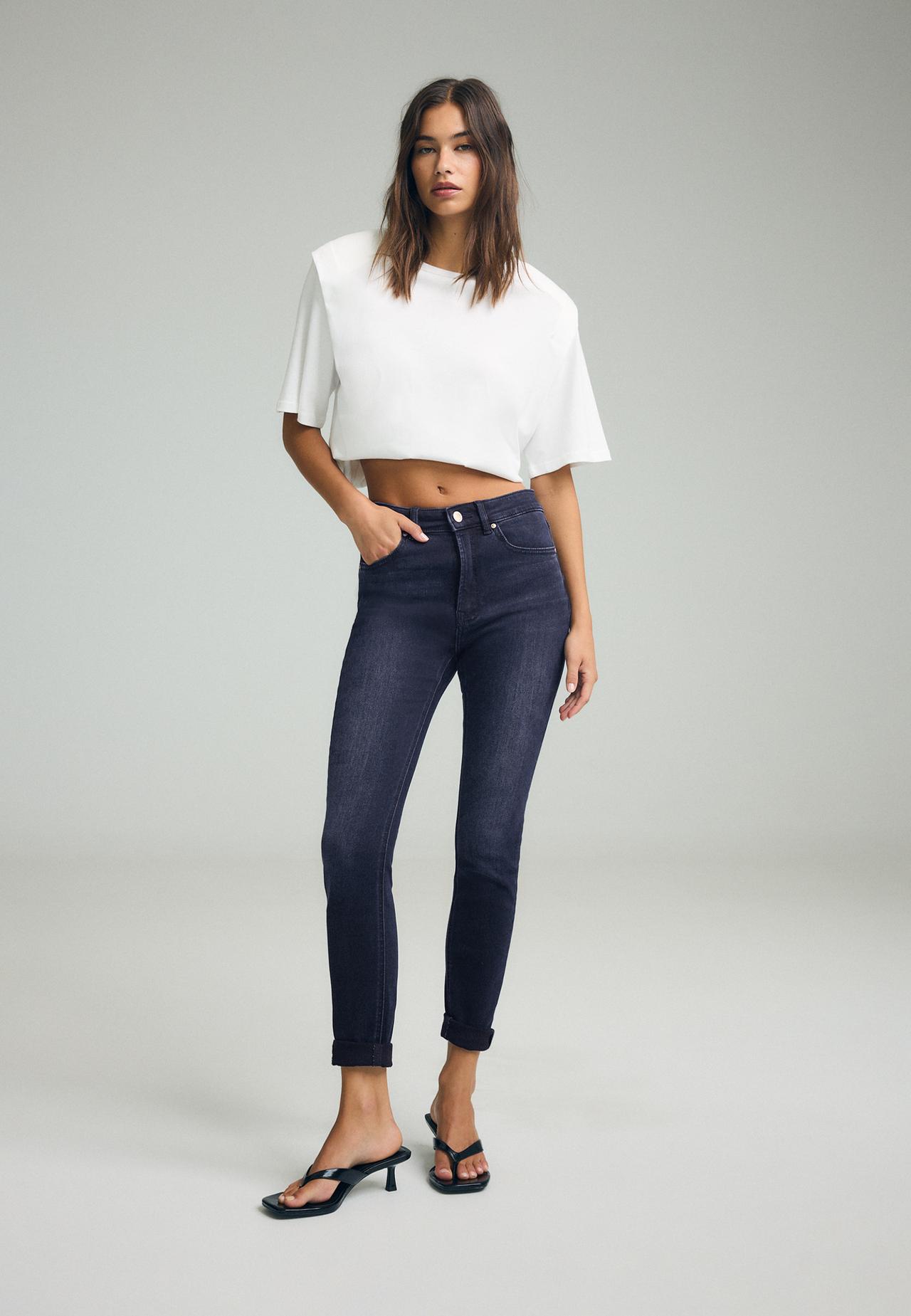 D07 High-waist skinny jeans — LIGHT GREY DENIM WASH