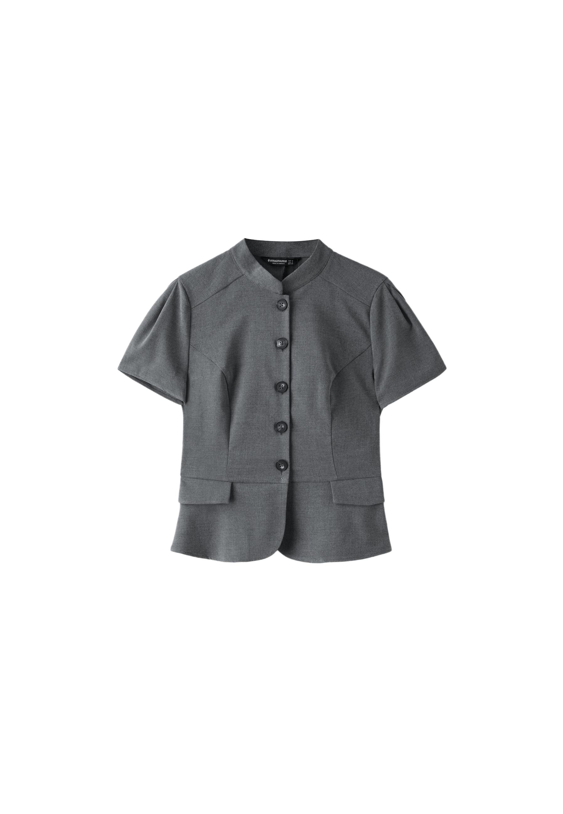 Fitted short sleeve shirt — Grey