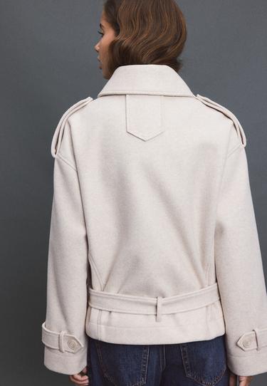 Oversize soft-touch trench coat — Ecru 5
