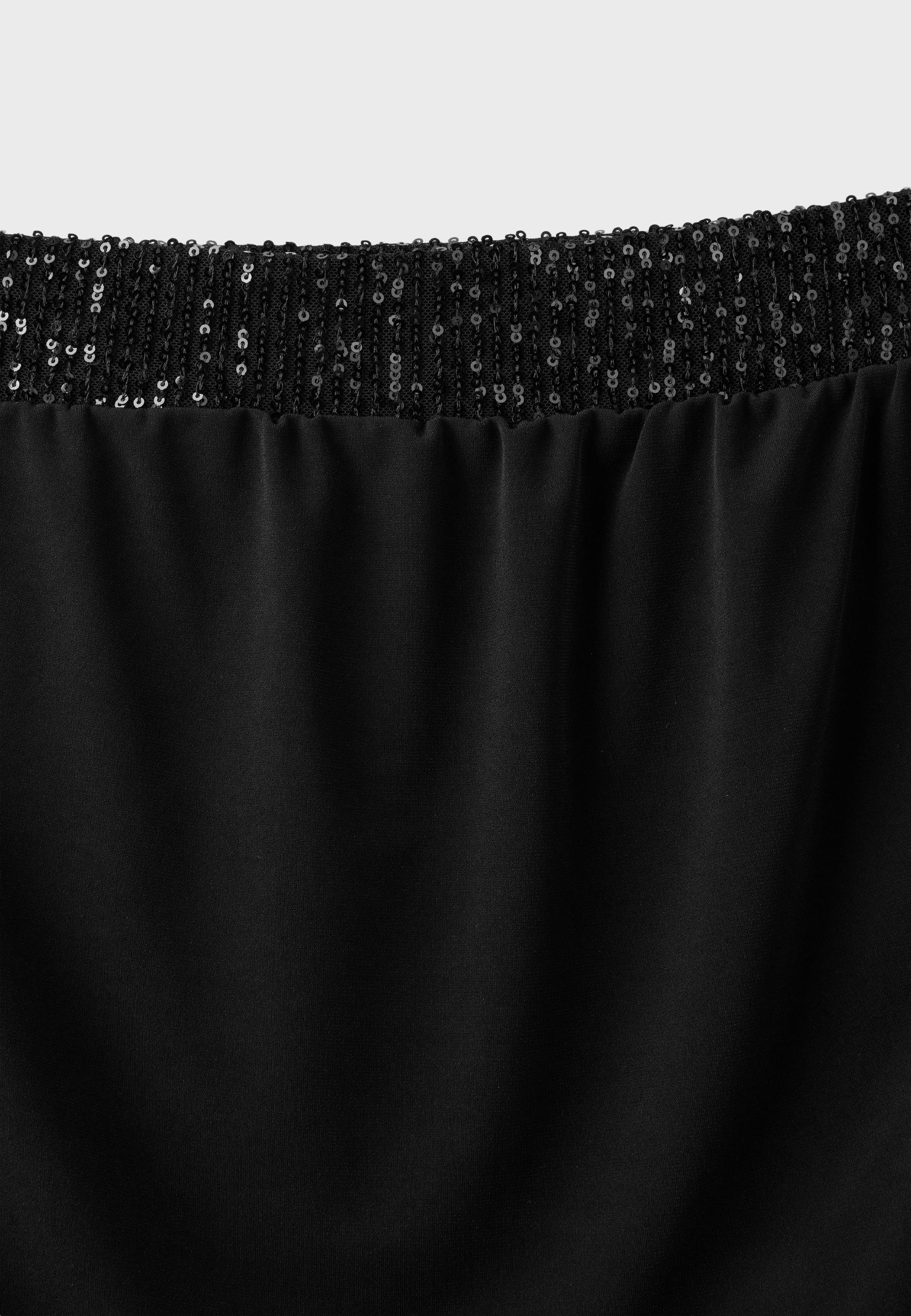 Combined sequin mini dress — Black