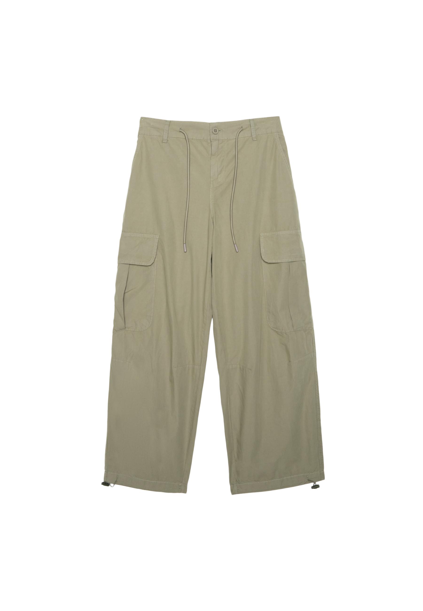 Poplin cargo trousers — Khaki