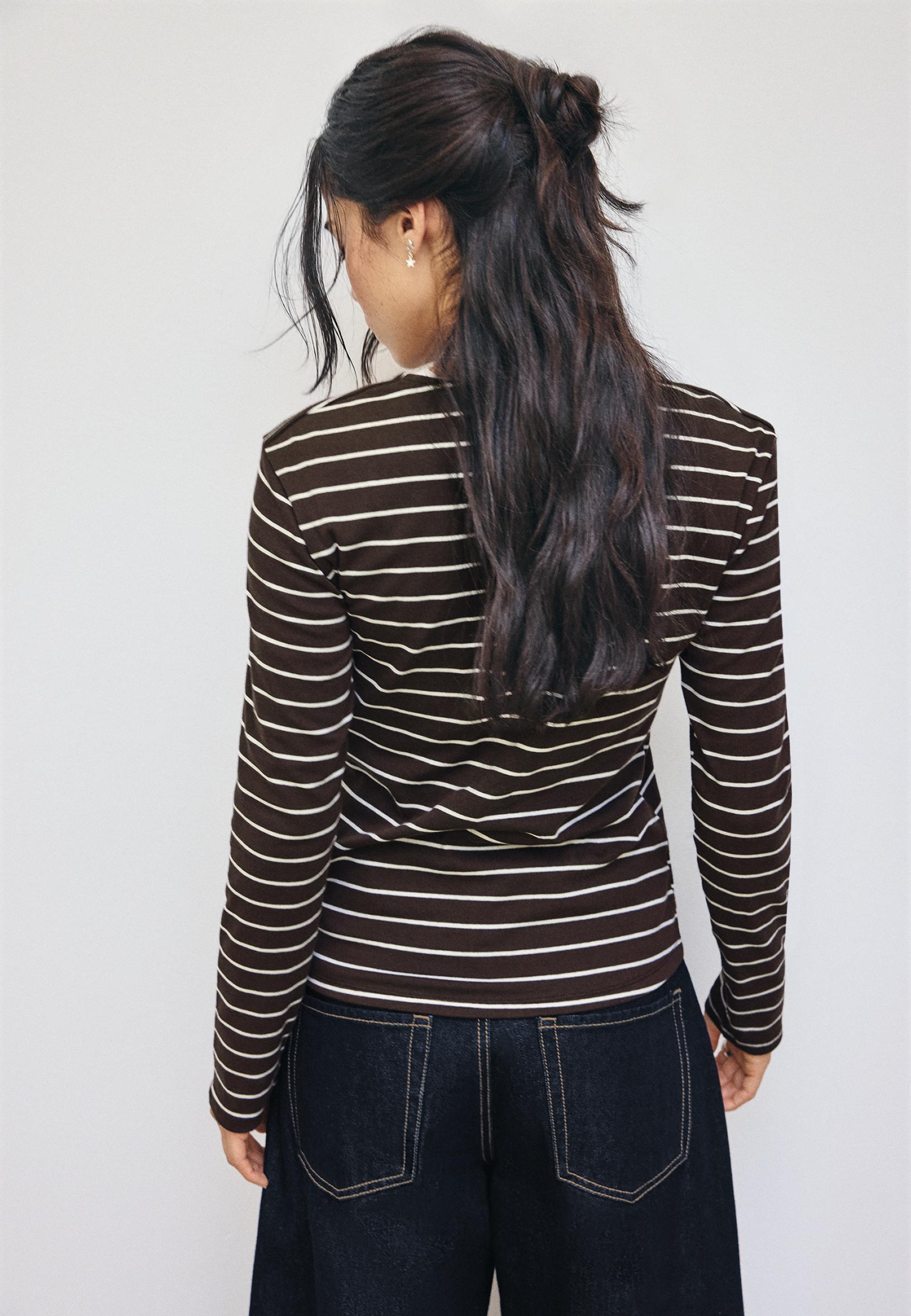 Stradivarius Uzun kollu basic t-shirt görsel 2