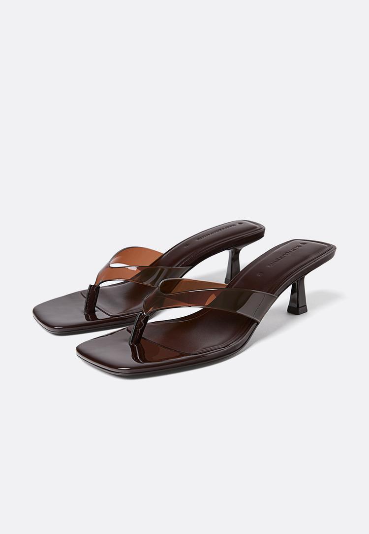 sandalias tacon vinilo