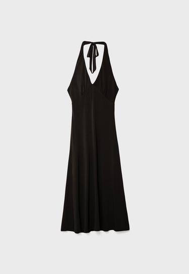 Midi dress with back knot — Black 6