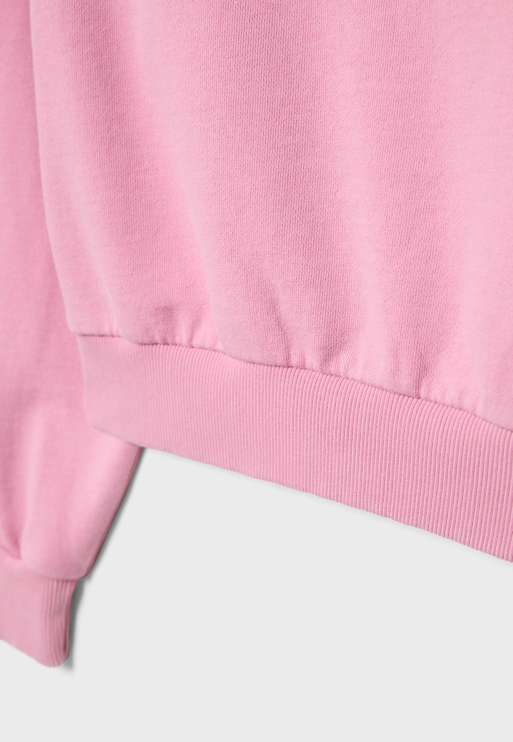 Washed effect cropped sweatshirt — Bubblegum pink