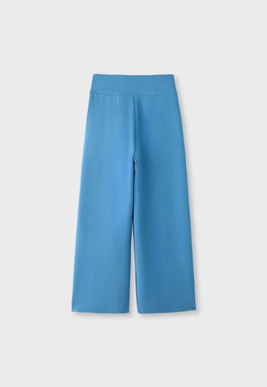 Soft-touch wide-leg pleated trousers — Electric blue 8