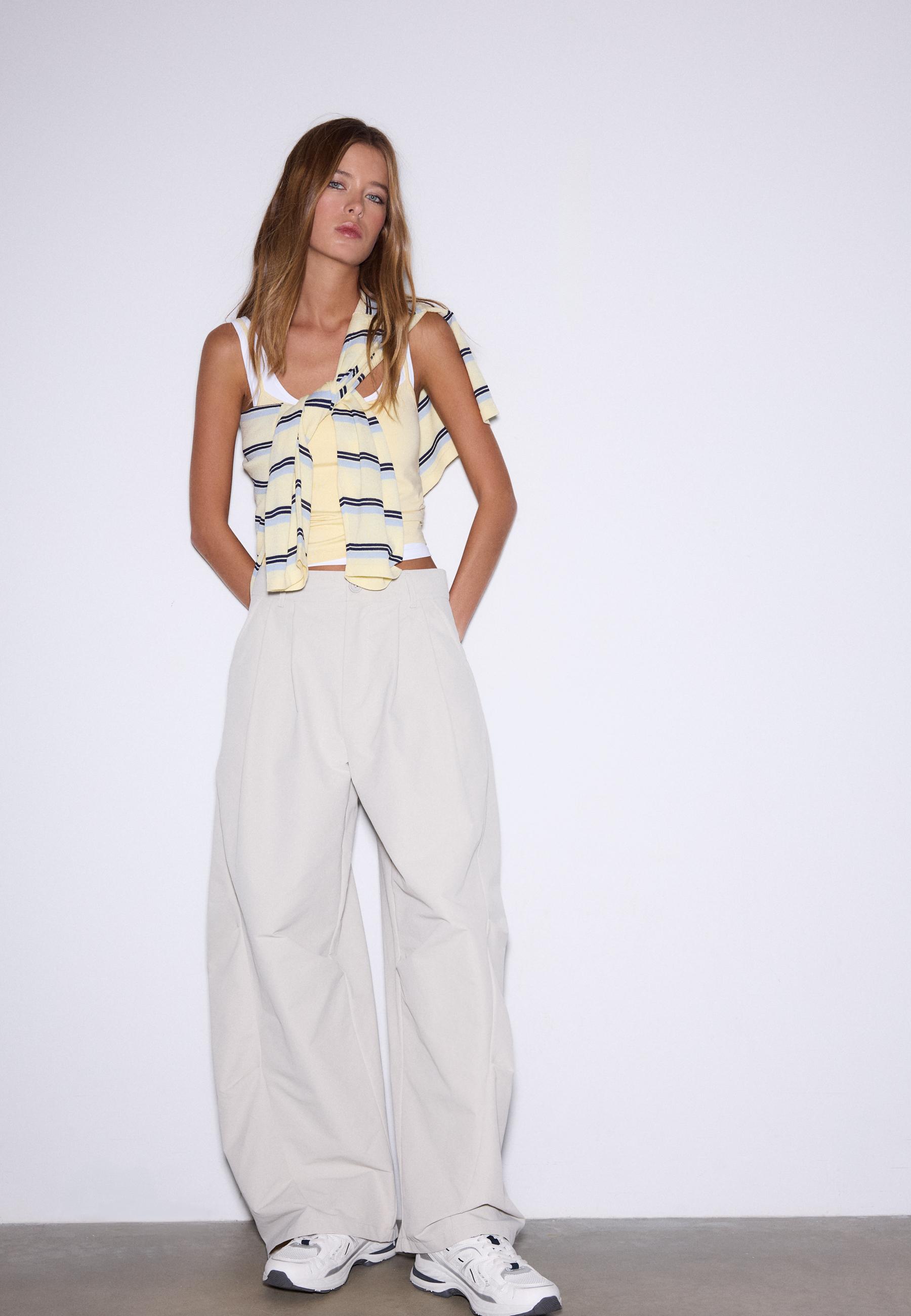 Barrel smart trousers — Stone