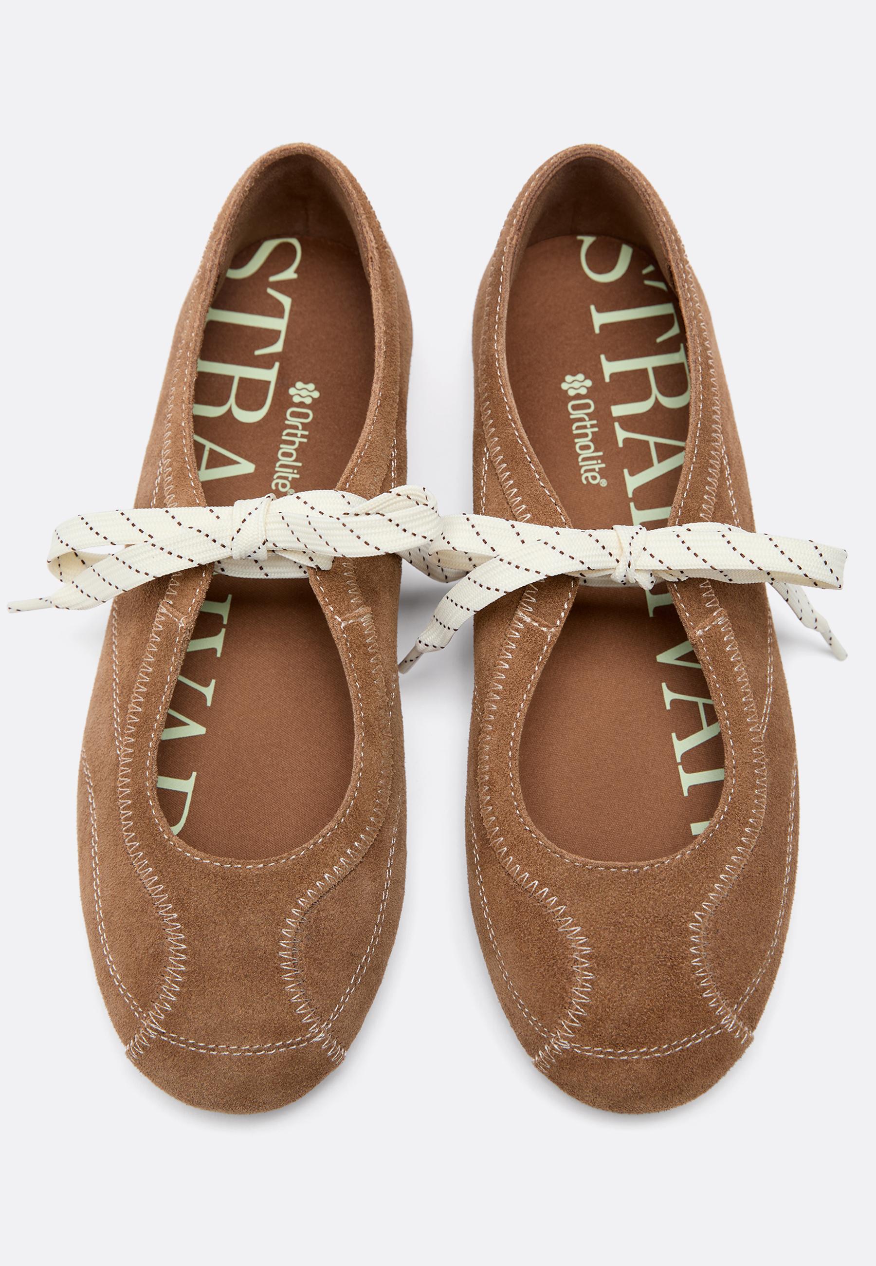 Leather bow sneakers — BEIGE