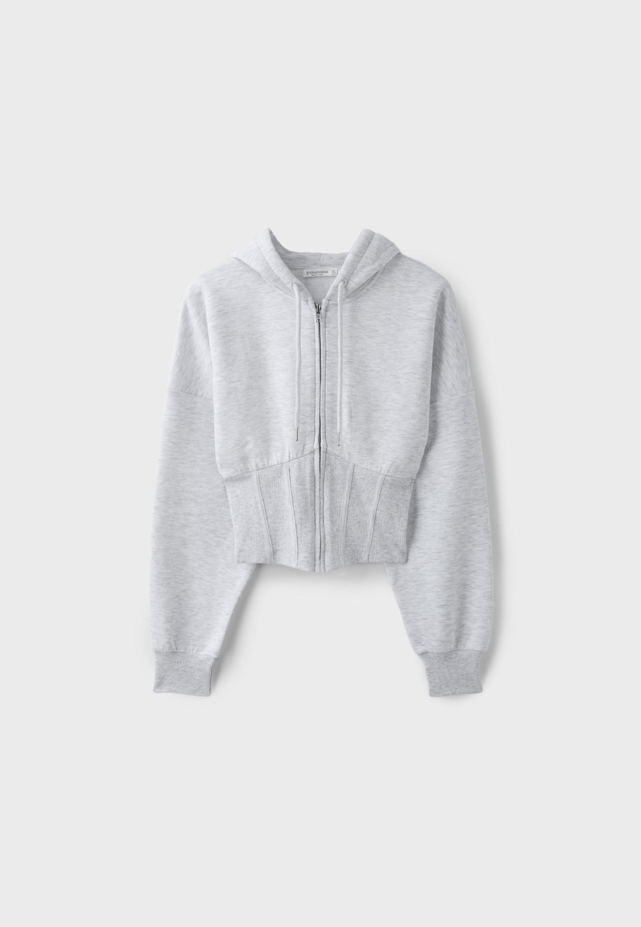 Corset hoodie — Grey melange
