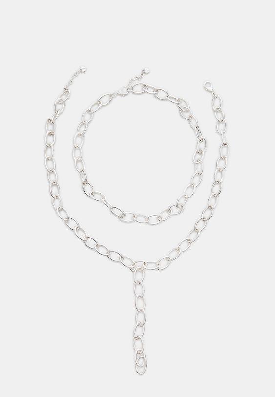 conjunto 2 colares lariat