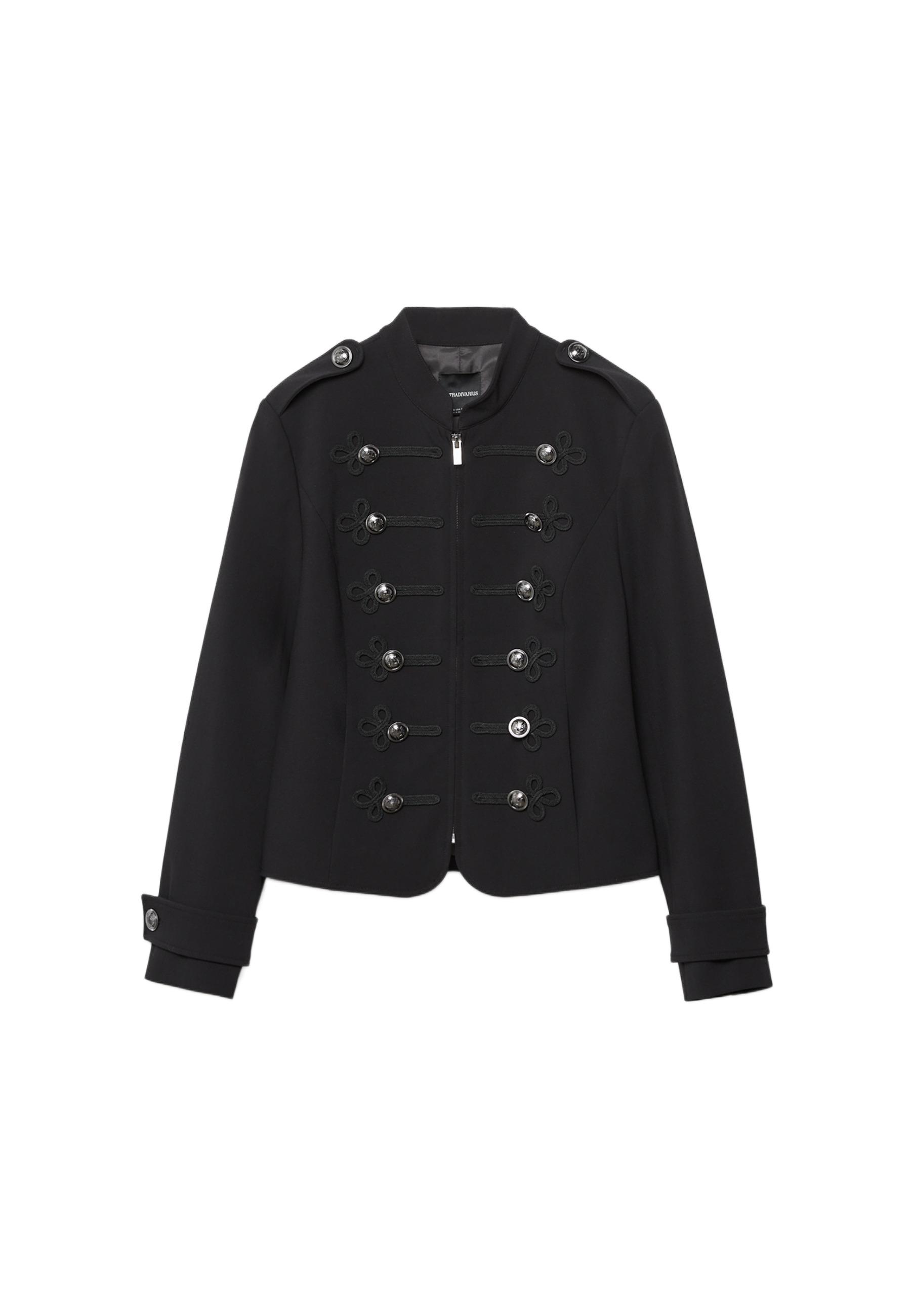 Engraved button blazer — Black