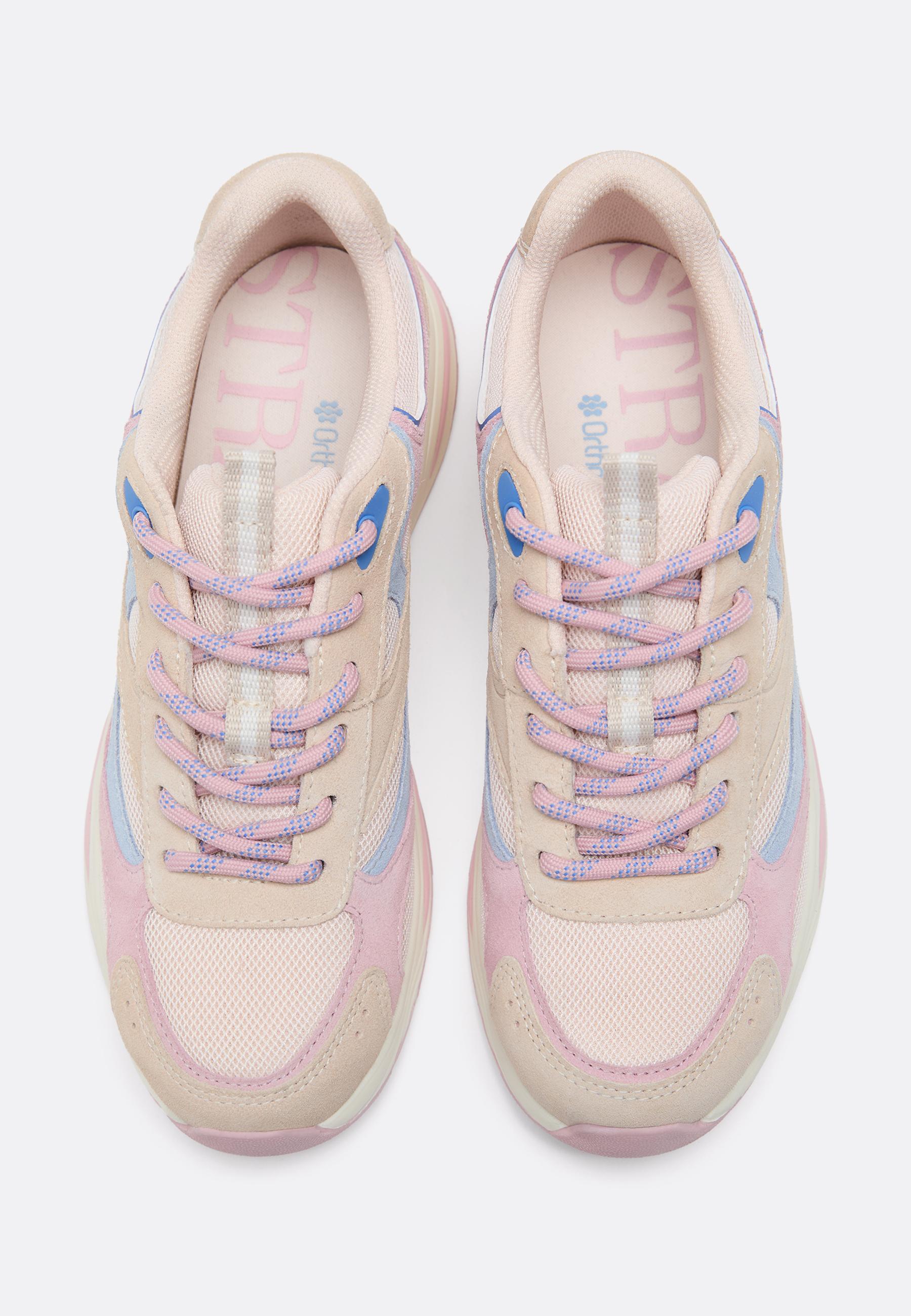 Leather detail trainers — PINK