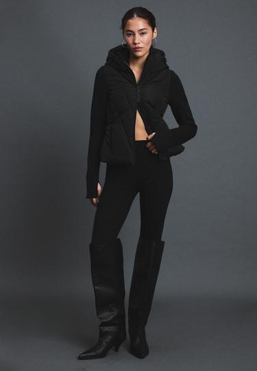 Neoprene sleeve quilted jacket — Black 2