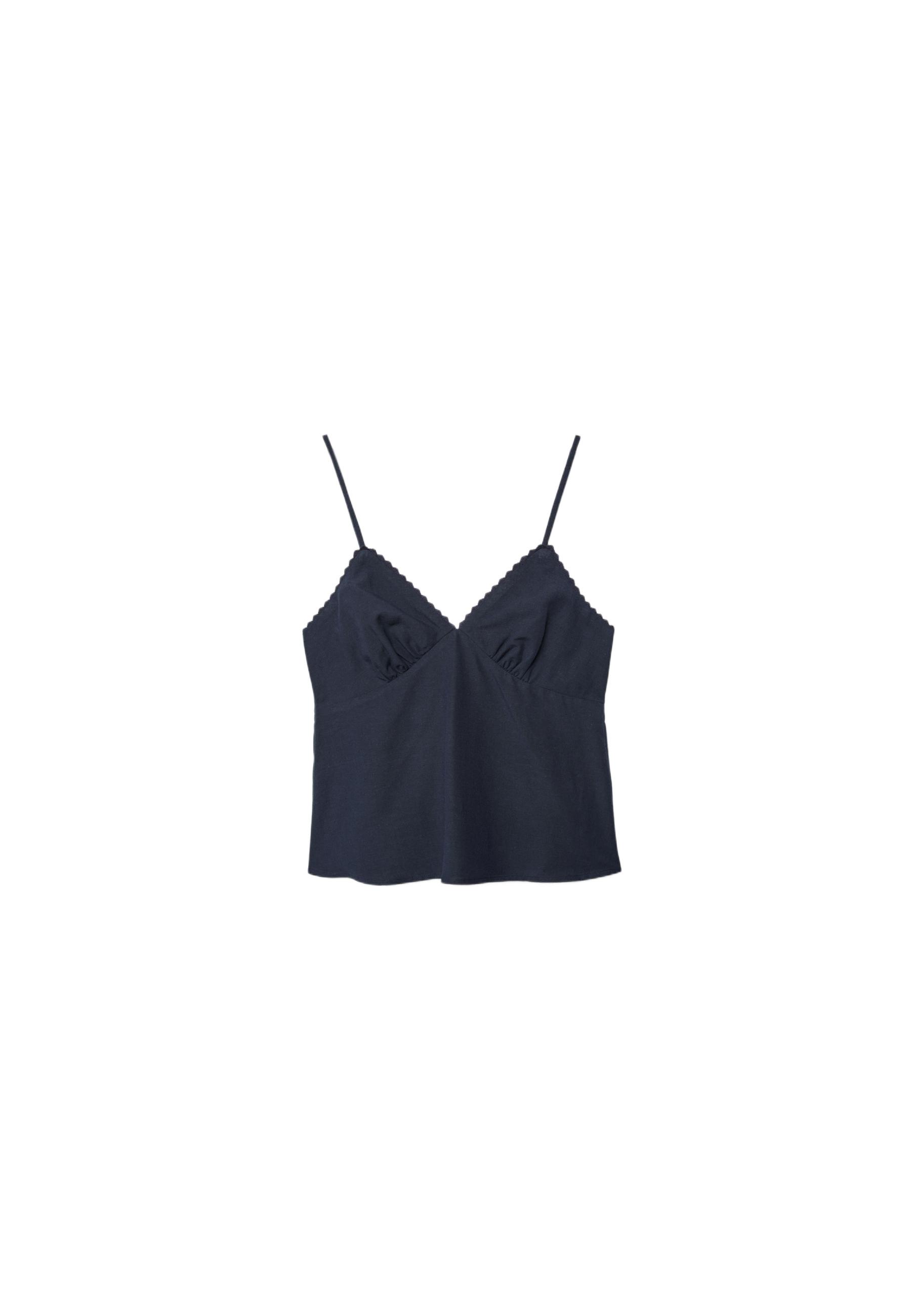 Rustic strappy top — Dark blue
