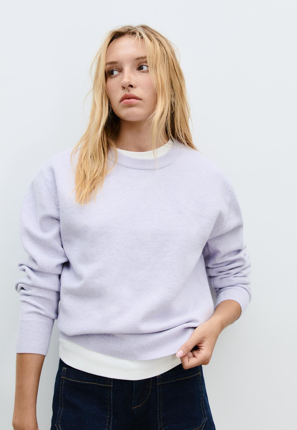 Soft-touch basic knit sweater