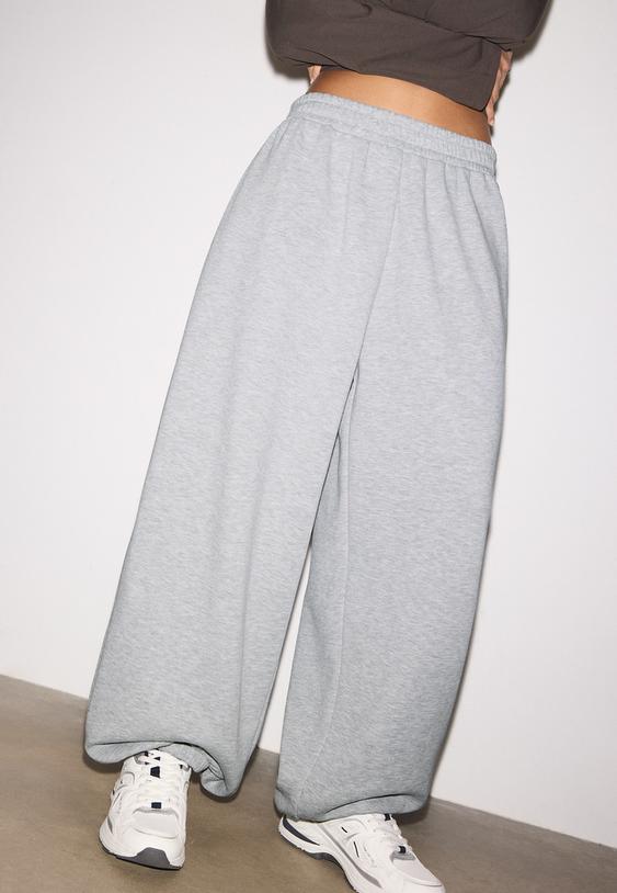 Stradivarius Balloon Jogger Trousers Grey Melange S