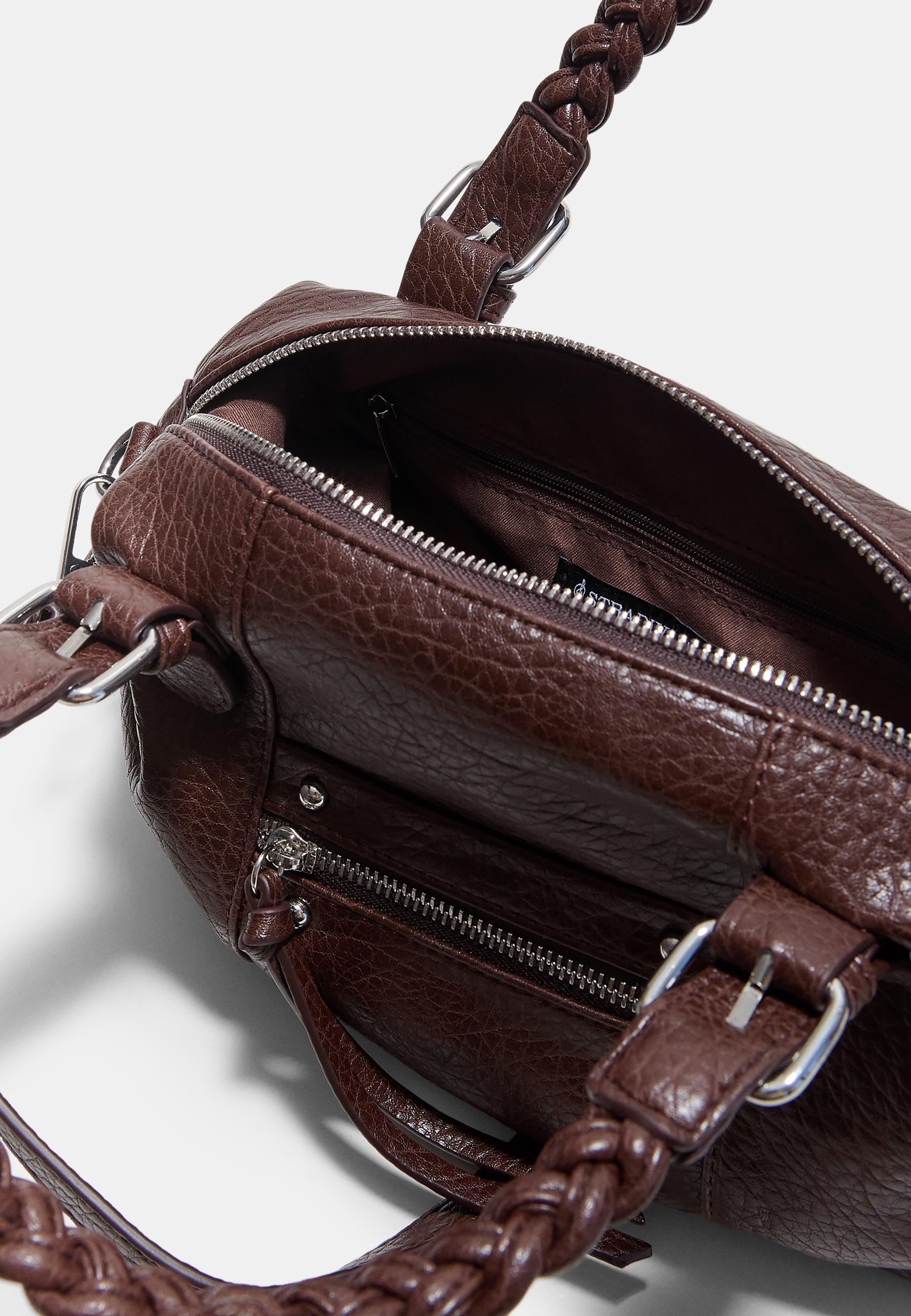 Braided handle bowling bag — Brown