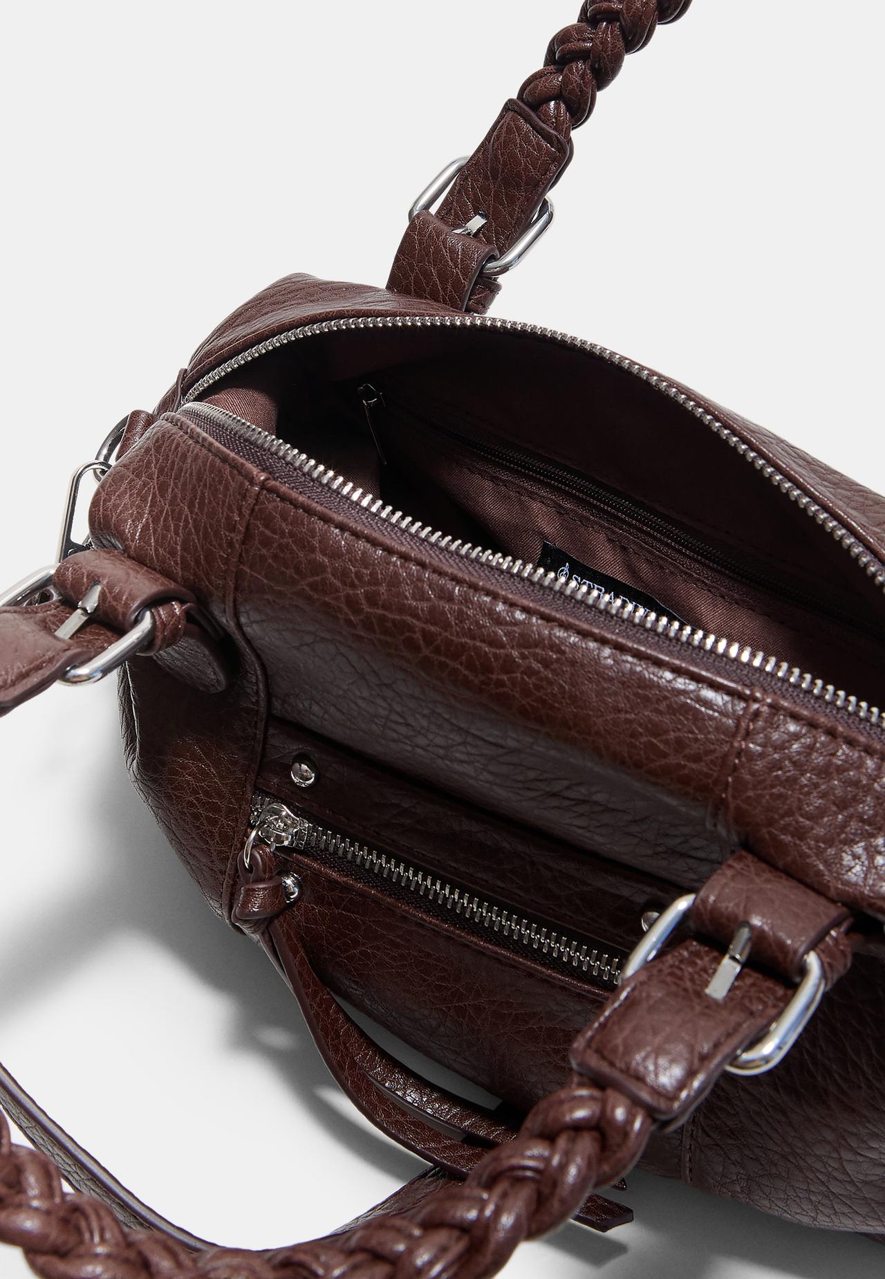 Braided handle bowling bag — Brown