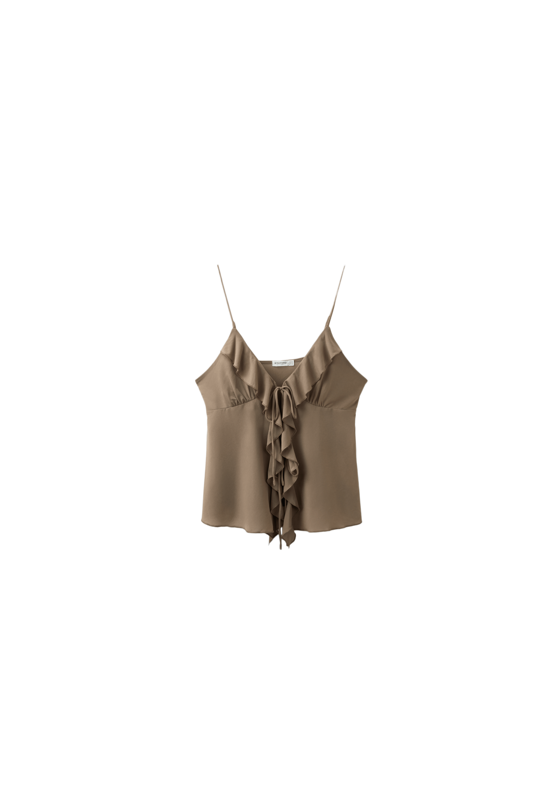 Ruffled strappy top — Brown