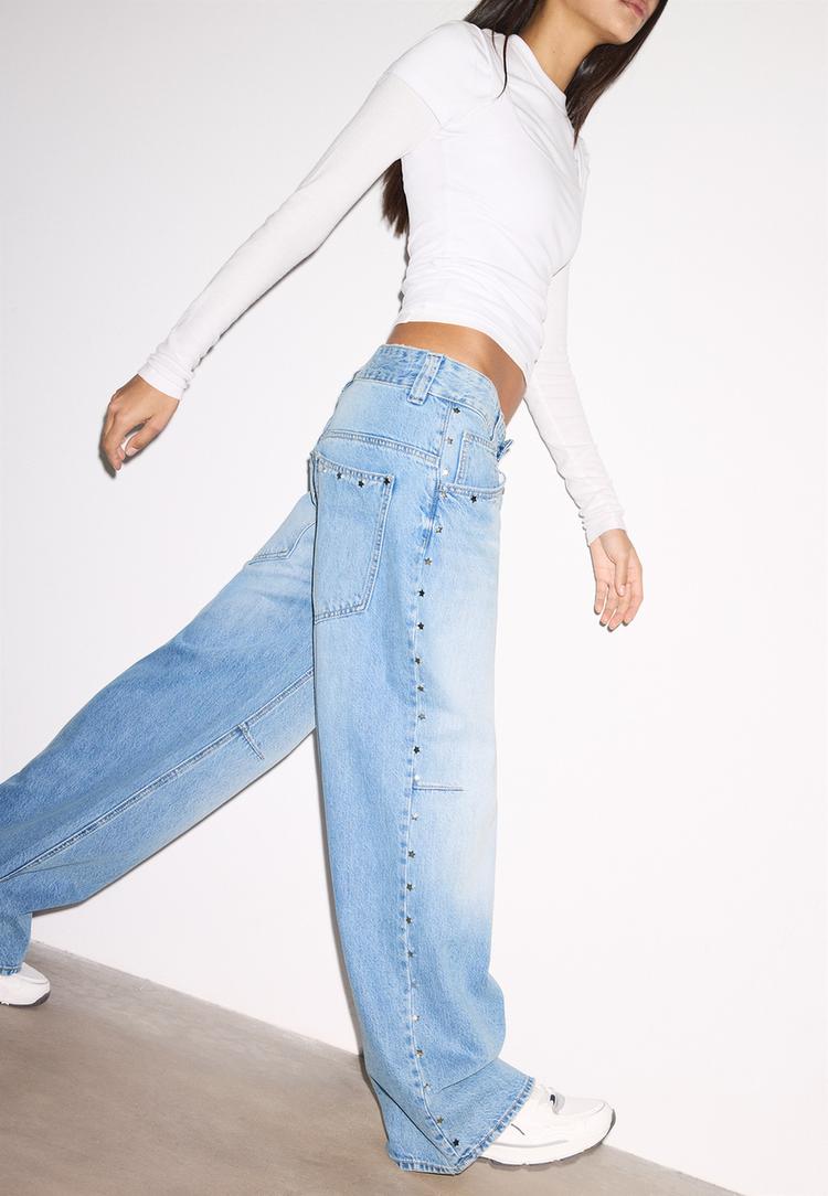 jeans super baggy estrellas laterales