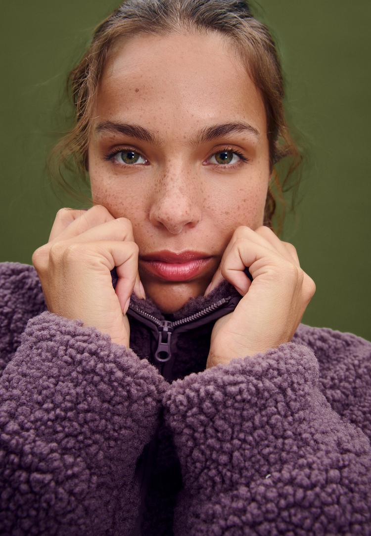 cazadora cremallera efecto borreguillo