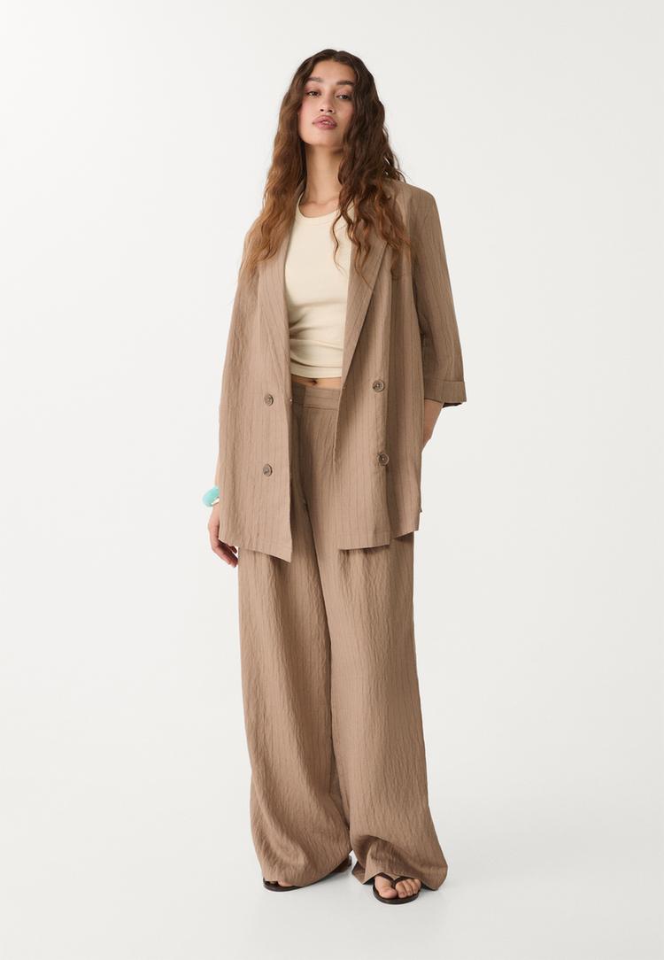 americana kimono rayas con lino
