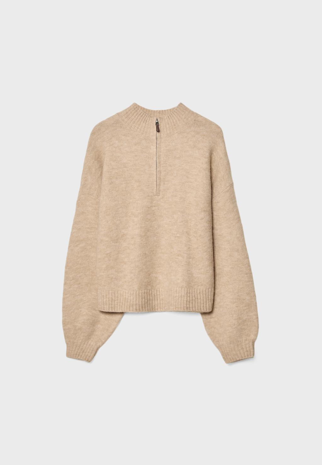 Sweter dzianinowy z zamkiem błyskawicznym