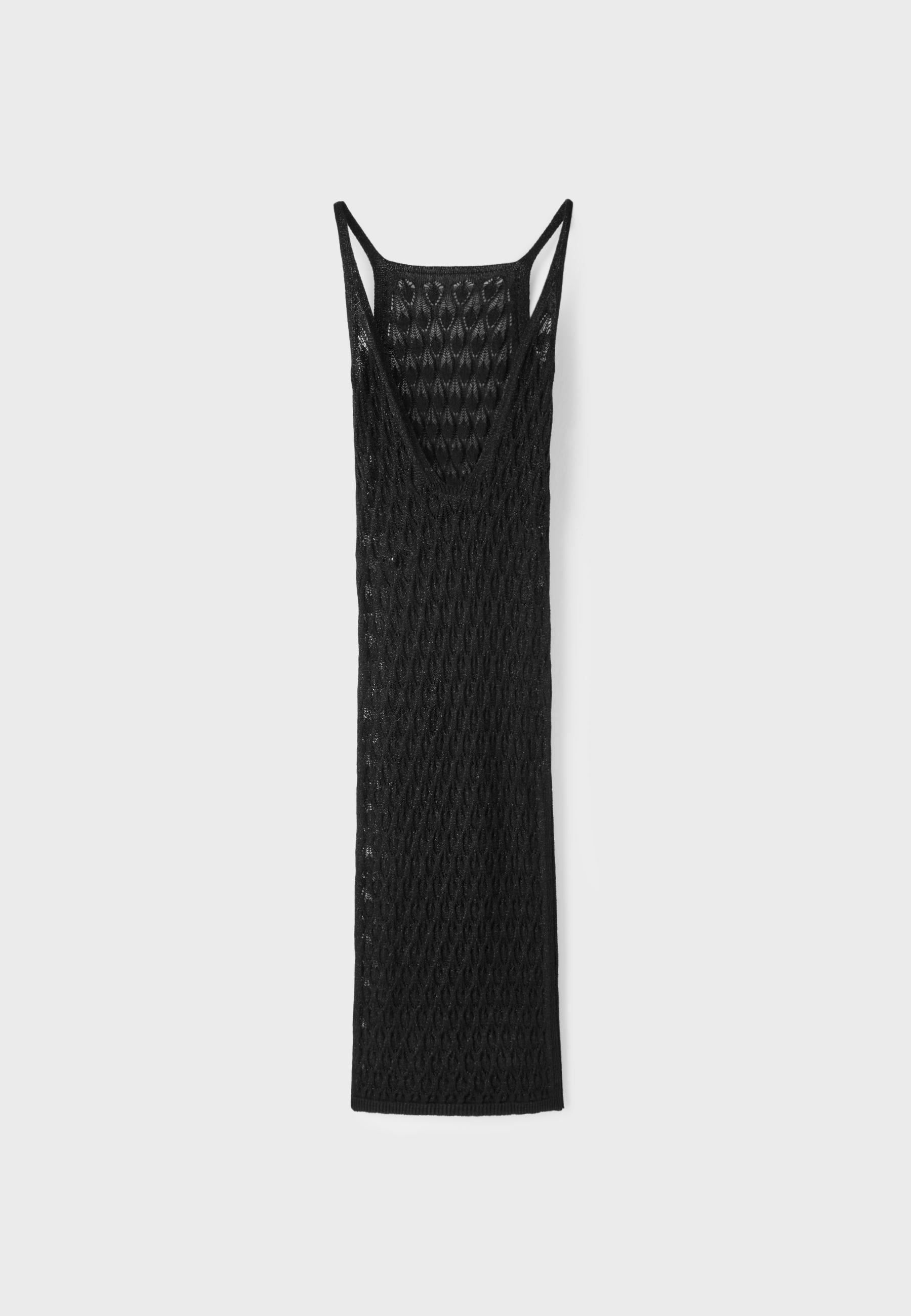 Cutwork knit dress — Black