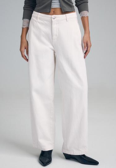 100% cotton barrel trousers — Vanilla 3