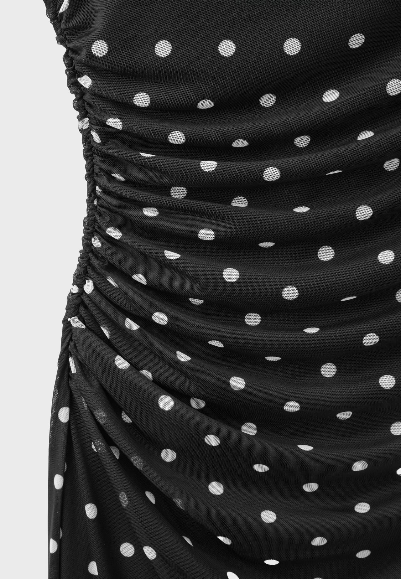 Polka dot midi dress — Black