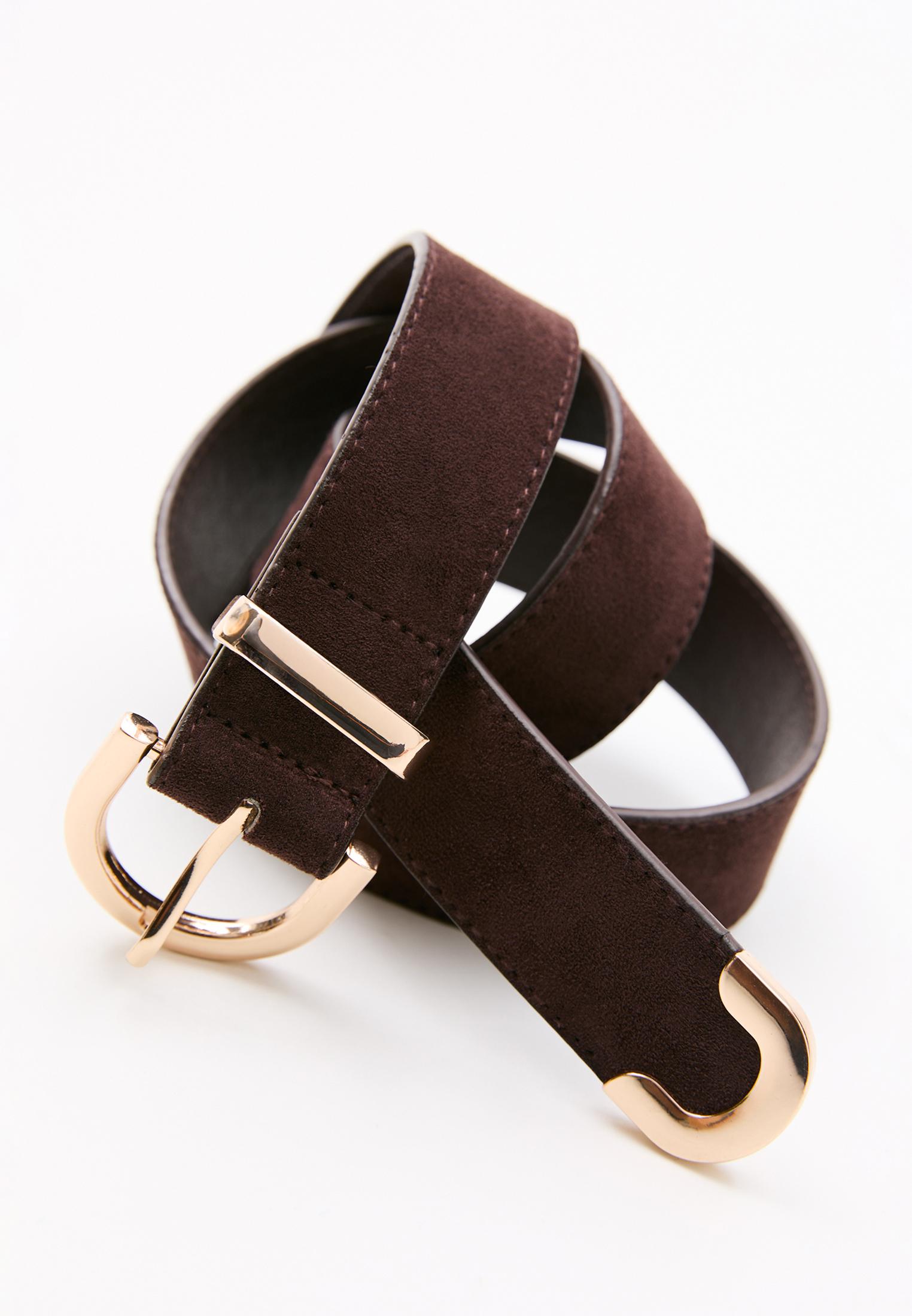 Basic belt with round buckle — Pale camel