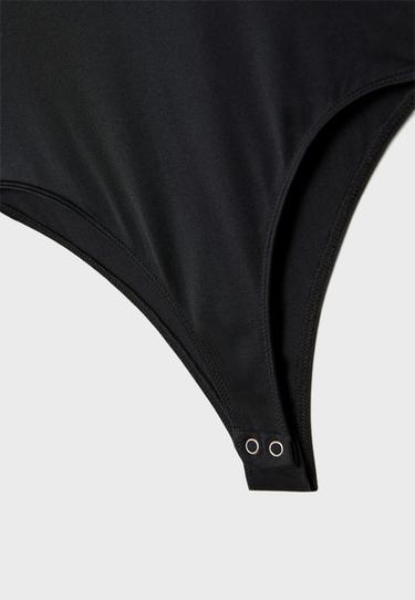 Long sleeve square neckline bodysuit — Black 9