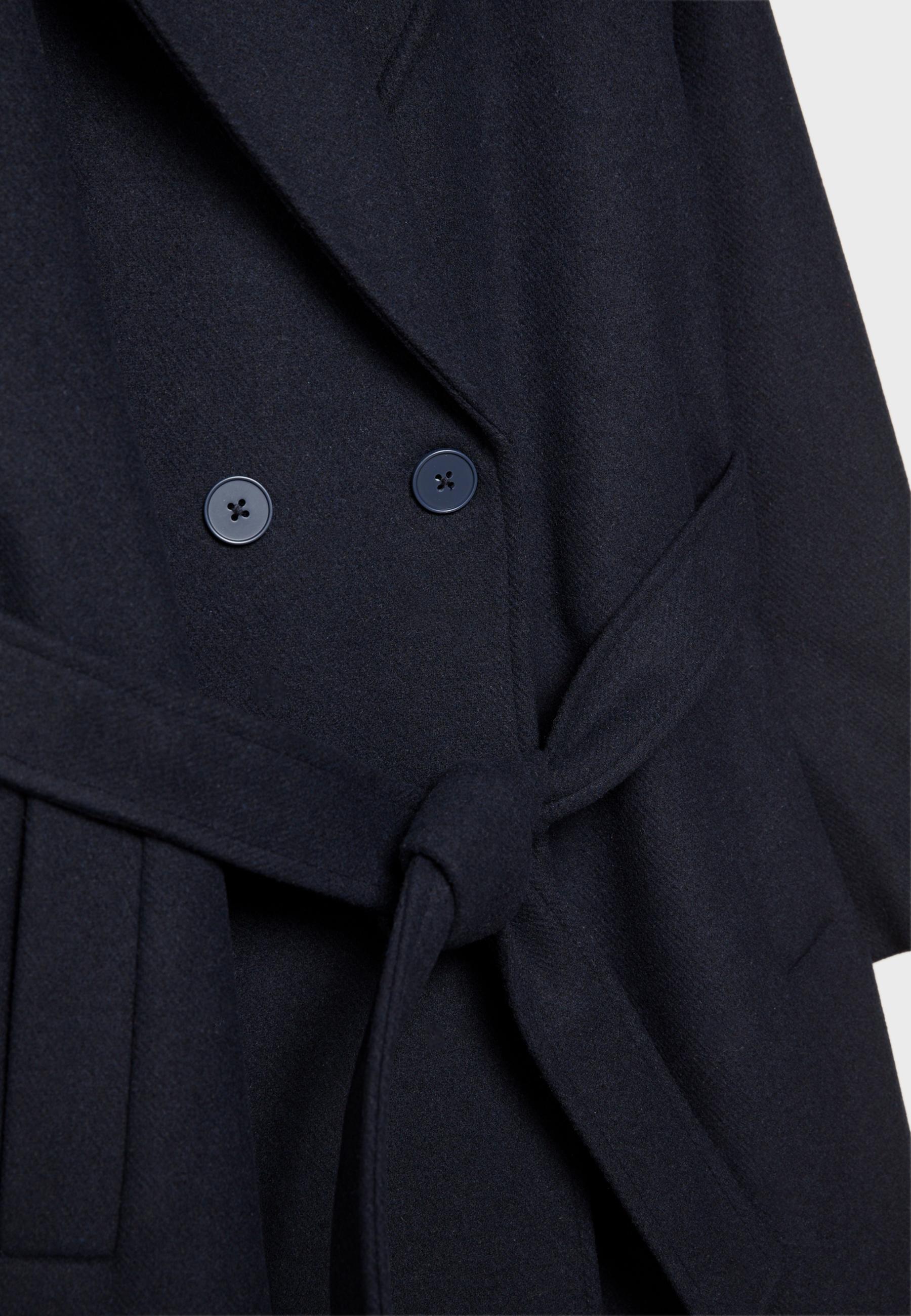 Long coat with belt — Dark blue
