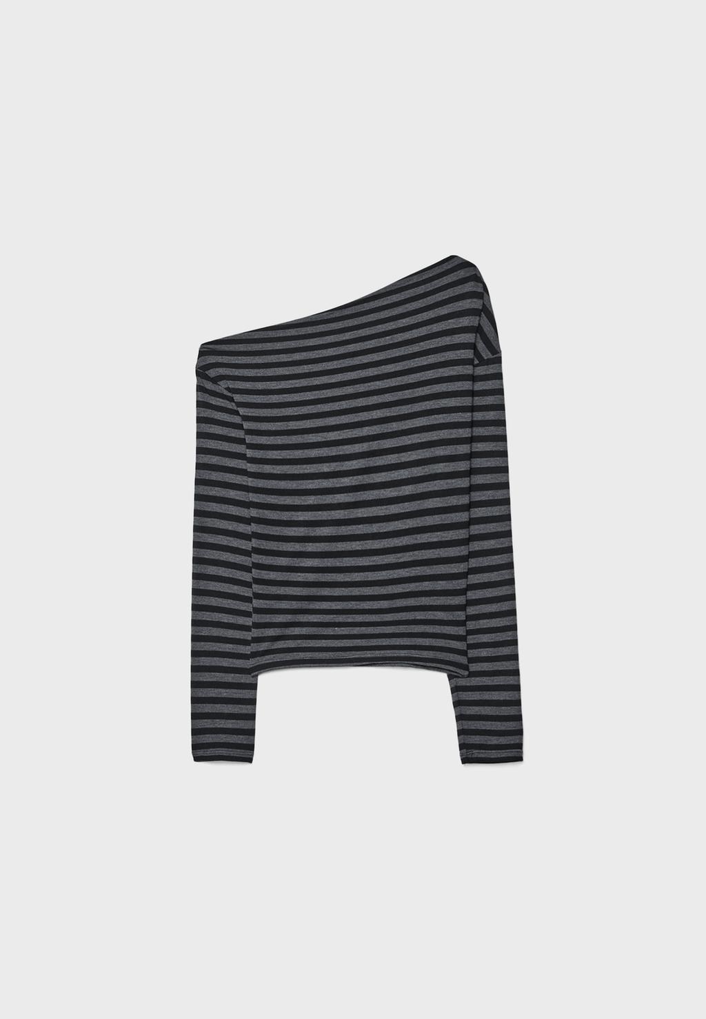 T-shirt met asymmetrische hals