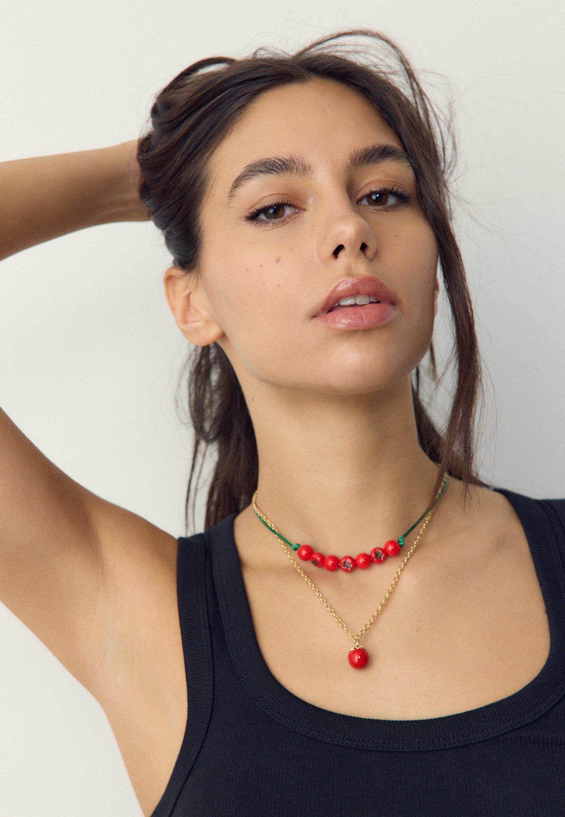 Set of 2 tomato necklaces — Red