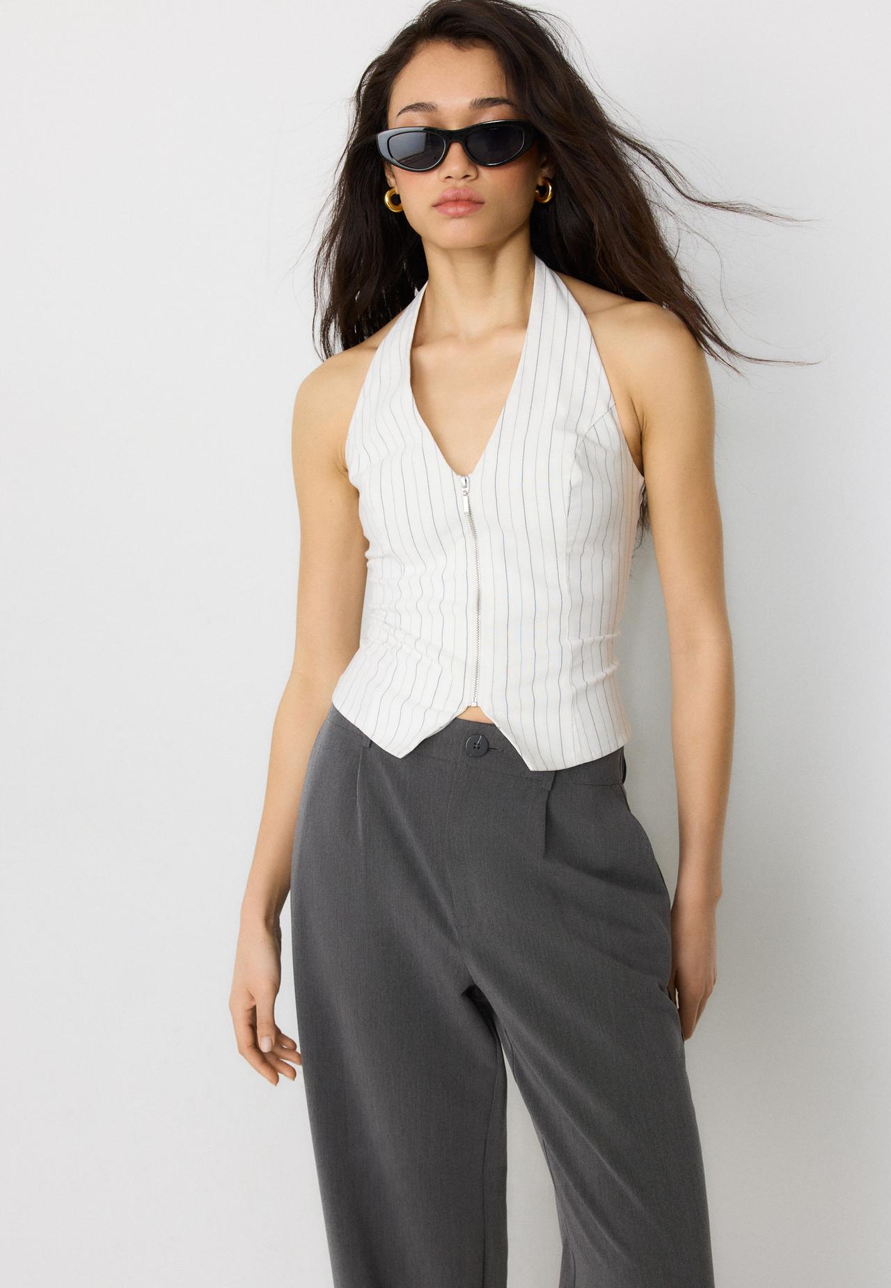 Straight-leg smart trousers — Dark grey