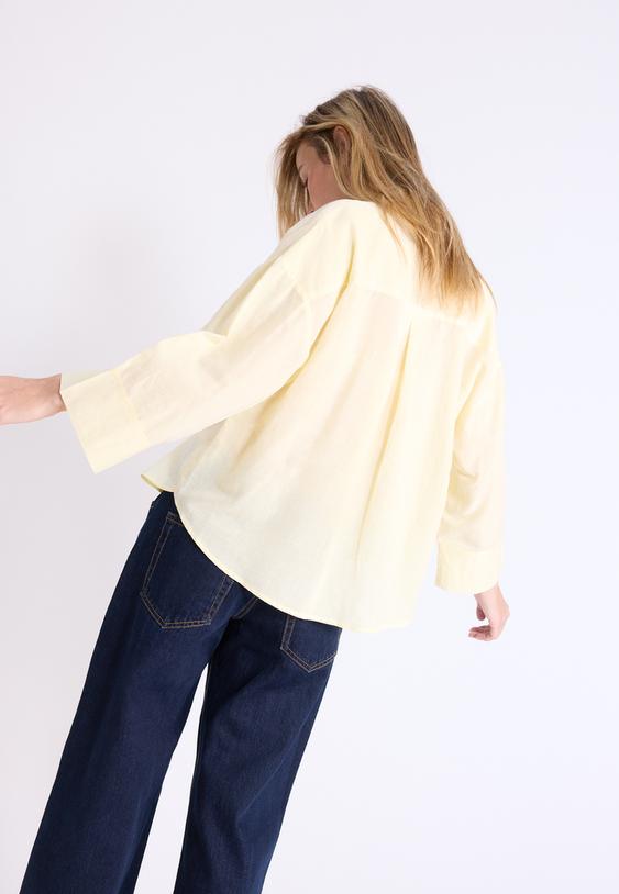 kimonomouw overhemd linnenlook