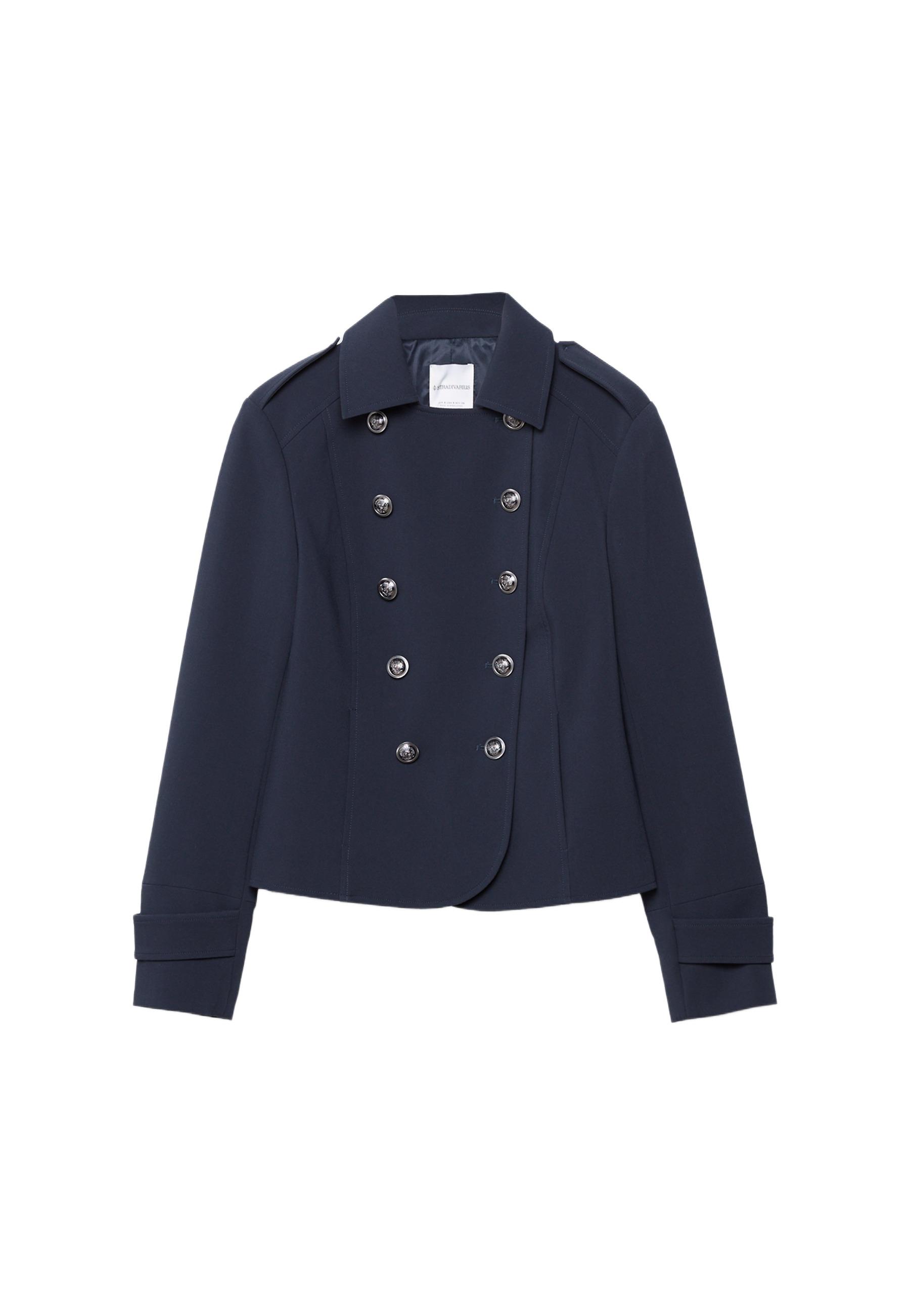 Blazer with engraved buttons — Navy blue